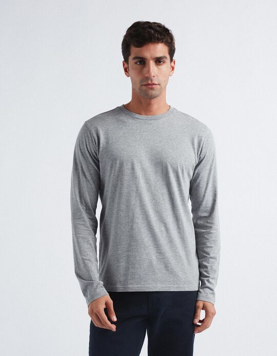 Long Sleeve T-Shirt, Men, Grey