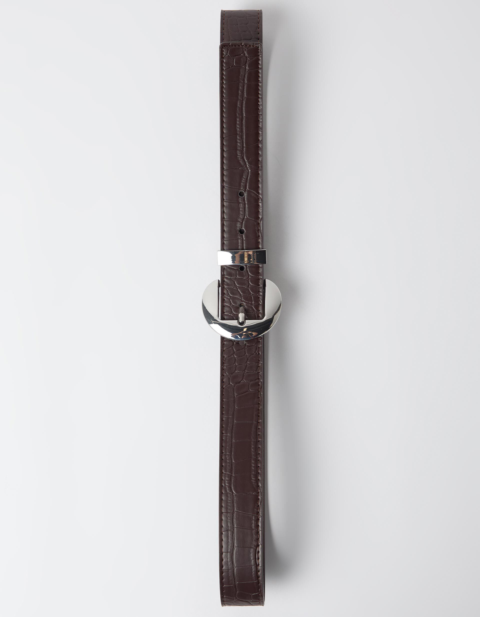 Comprar Online Cinto Efeito Crocodilo, Mulher, Castanho