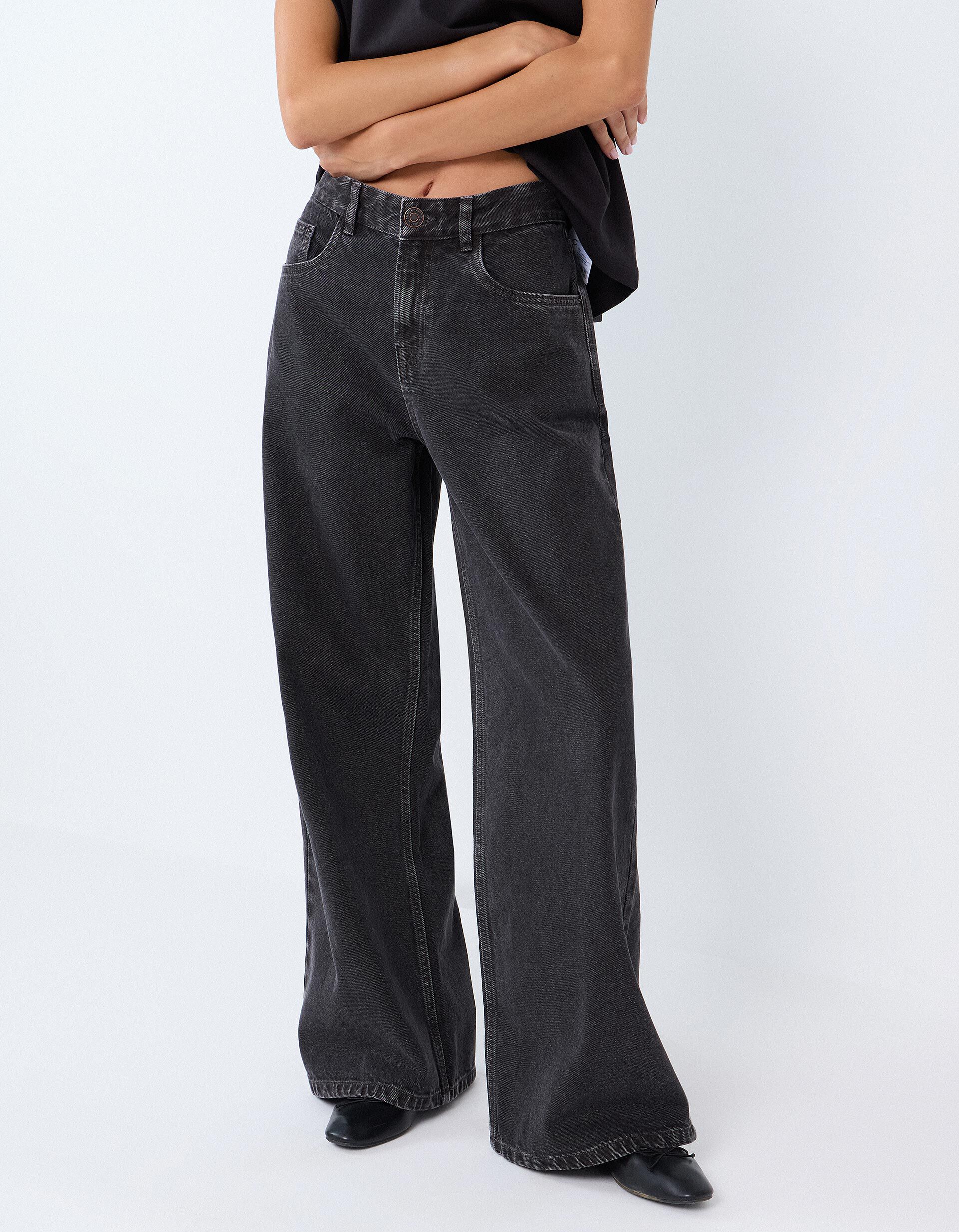 Comprar Online Cal&ccedil;as De Ganga 'Wide Leg', Mulher, Cinzento