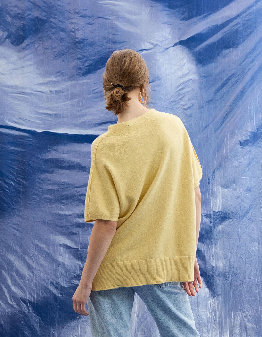 Camisola com L&atilde;, Mulher, Amarelo