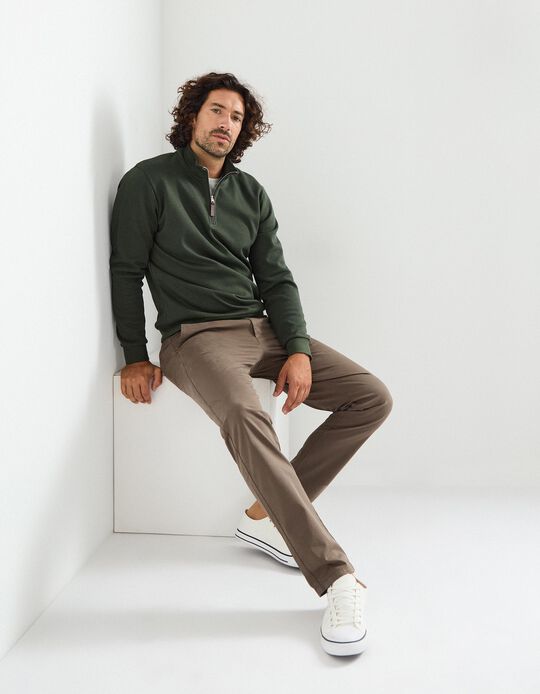 Comprar Online Calças Chino Slim, Homem, Castanho