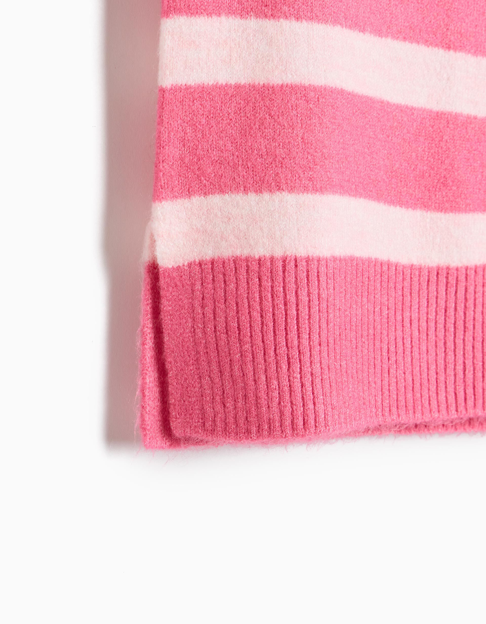 Comprar Online Colete De Malha &Agrave;s Riscas, Menina, Rosa