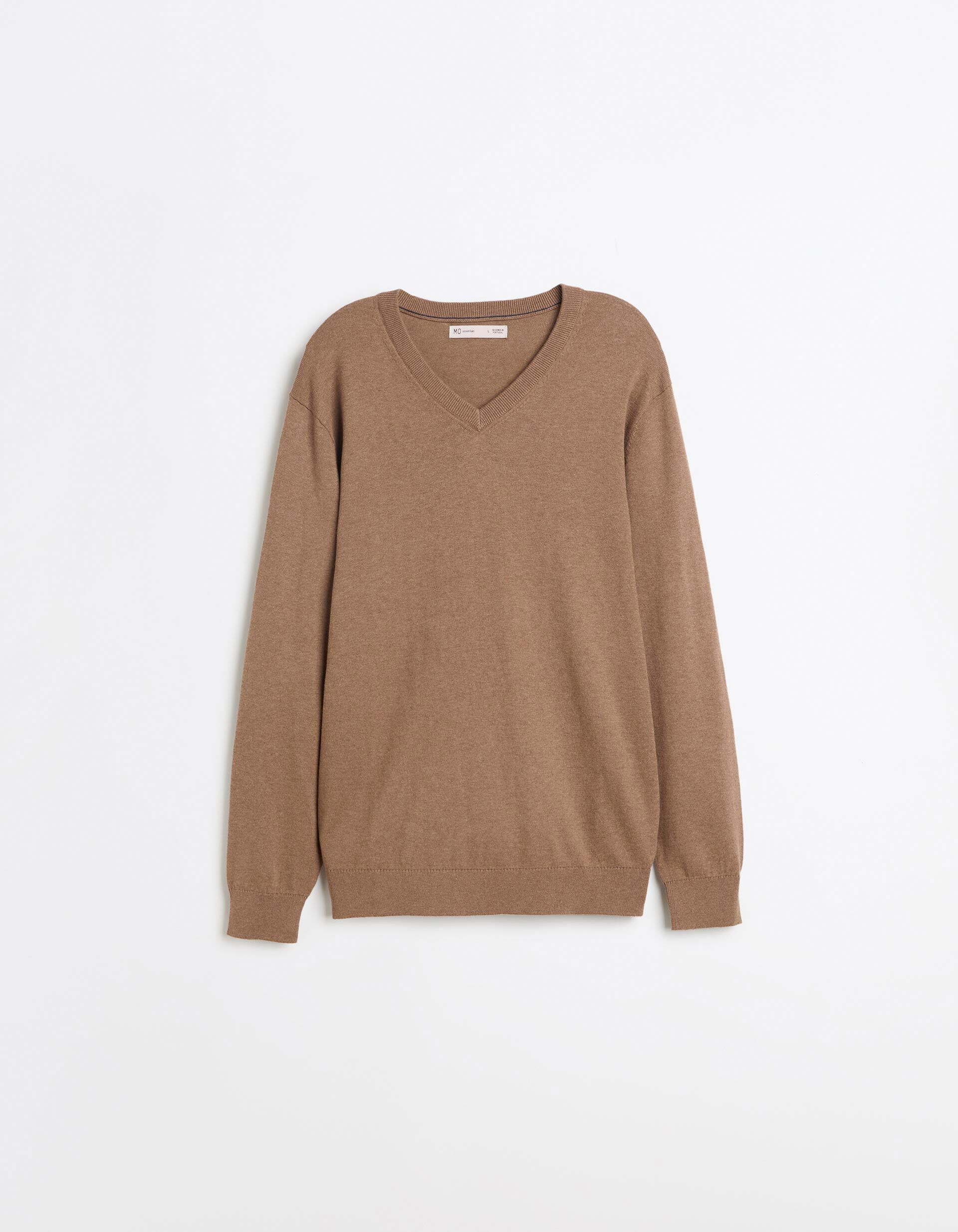 Comprar Online Camisola De Malha Com Caxemira, Homem, Bege Escuro