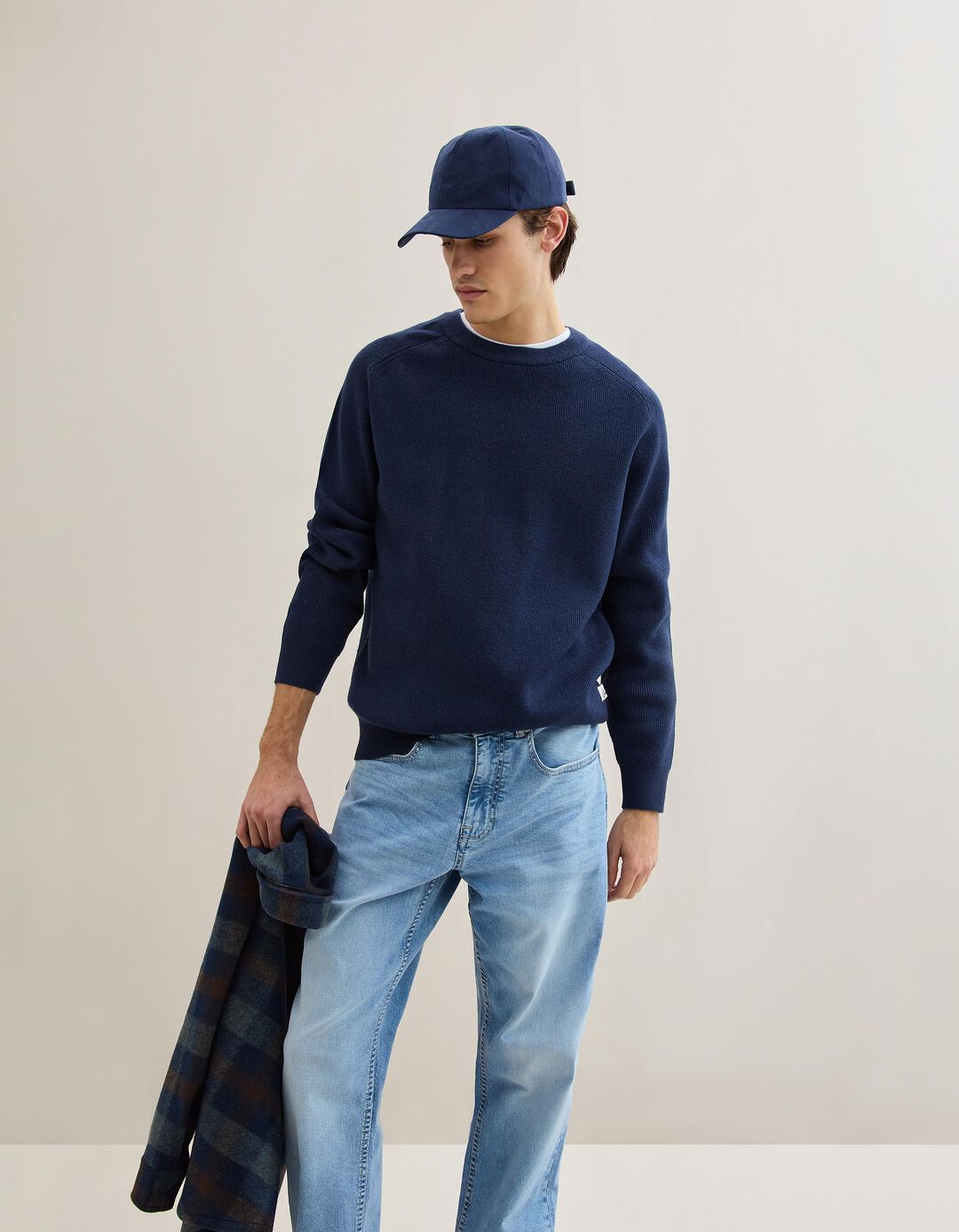 Camisola de Malha, Homem, Azul Escuro