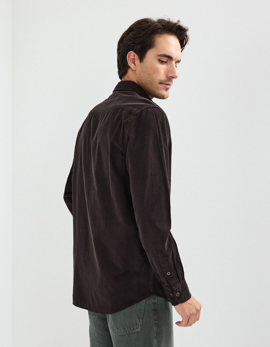 Camisa, Homem, Castanho