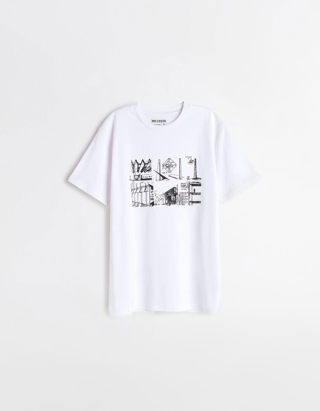 T-shirt Estampado, Homem, Branco