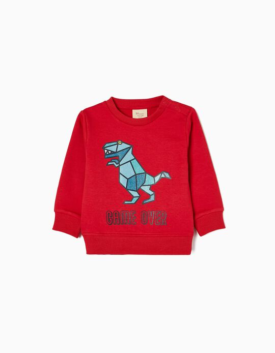 Cotton Sweatshirt for Baby Boys 'Dinosaurs', Red