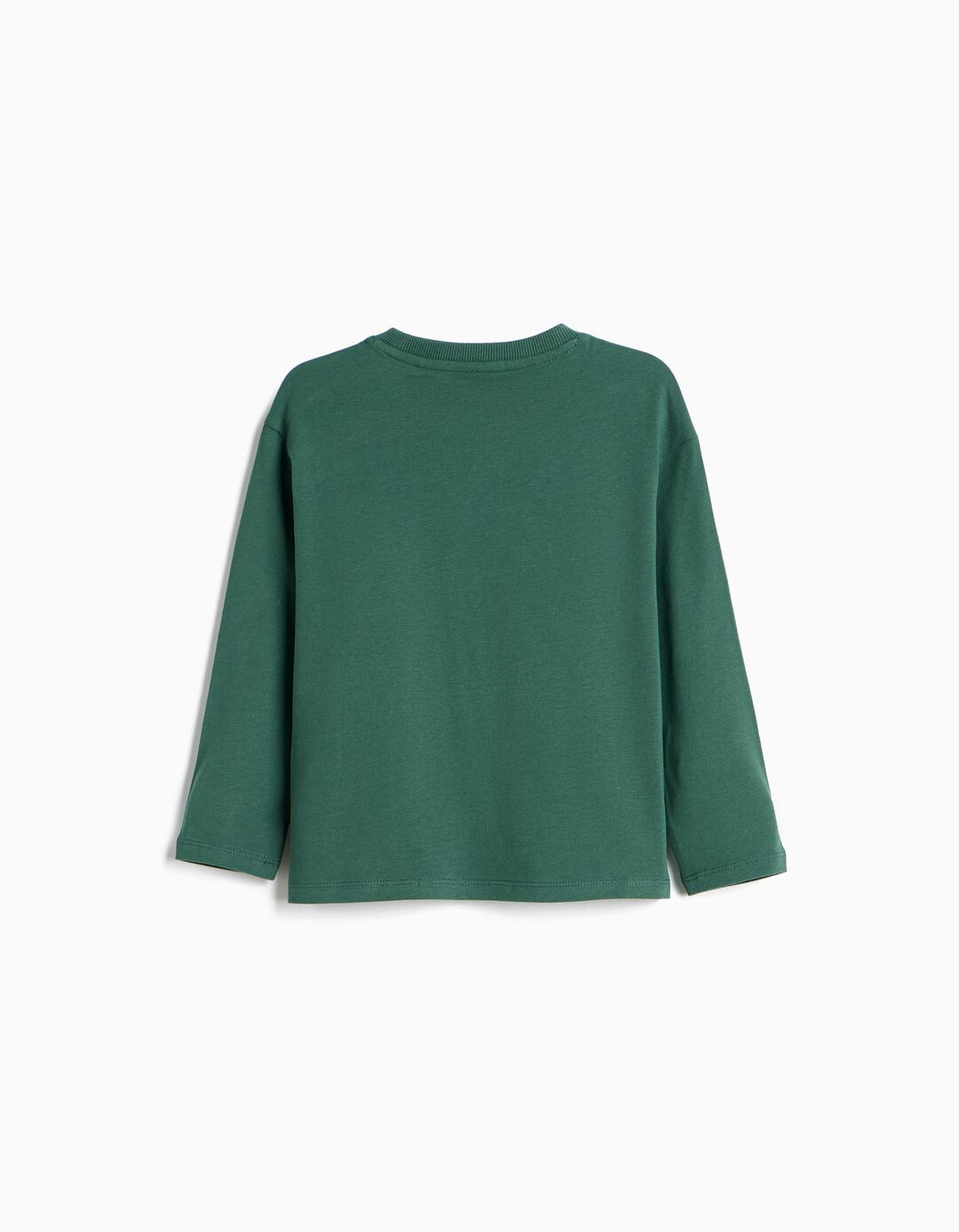 T-shirt Manga Comprida, Menino, Verde Escuro