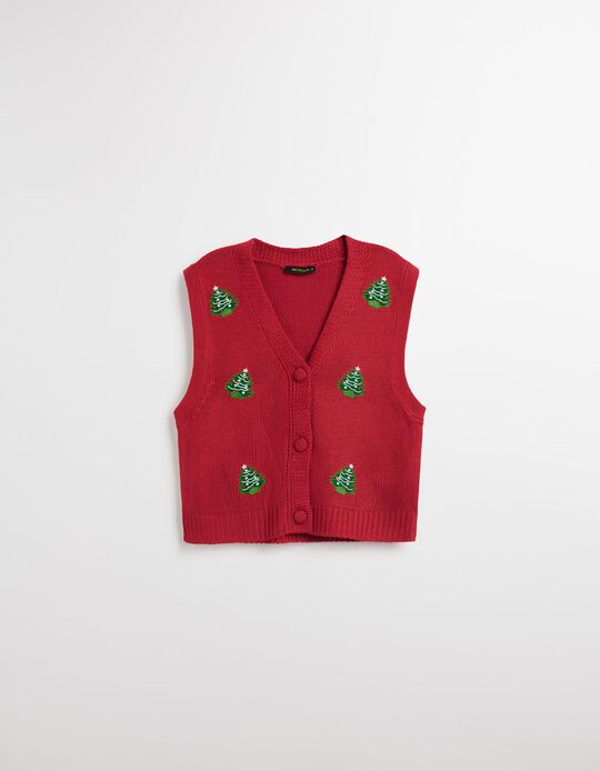 Comprar Online Colete Natal de Malha, Mulher, Vermelho Escuro 