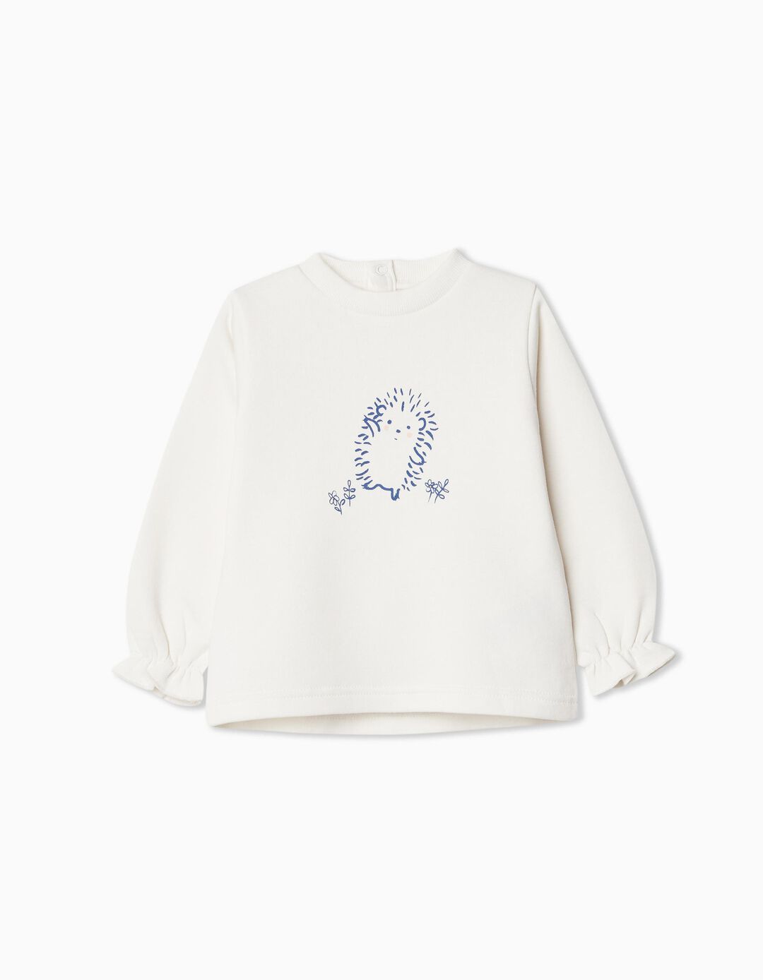 Sweatshirt de Felpa, Bebé Menina, Branco