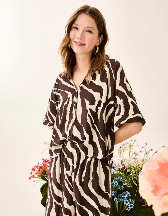 Comprar Online Camisa Zebra, Mulher, Castanho Escuro 