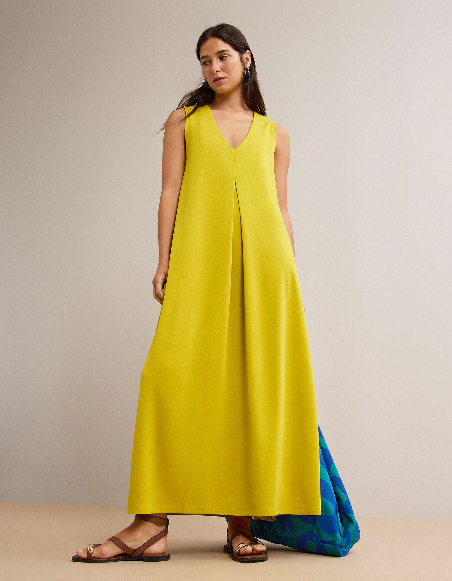 Comprar Online Vestido Comprido, Mulher, Amarelo