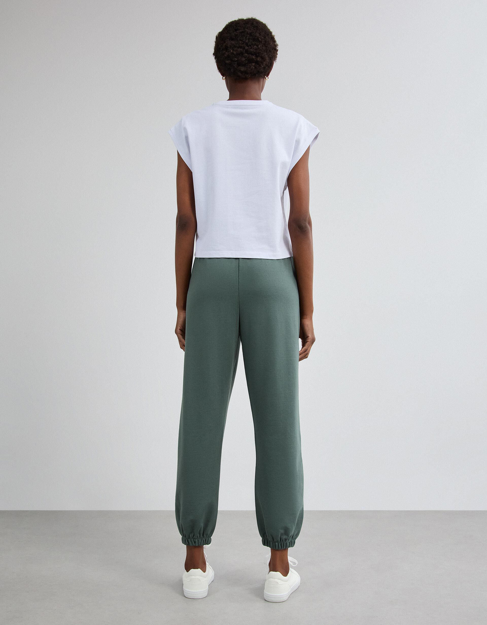 Comprar Online Cal&ccedil;as Jogger De Felpa, Mulher, Verde Escuro