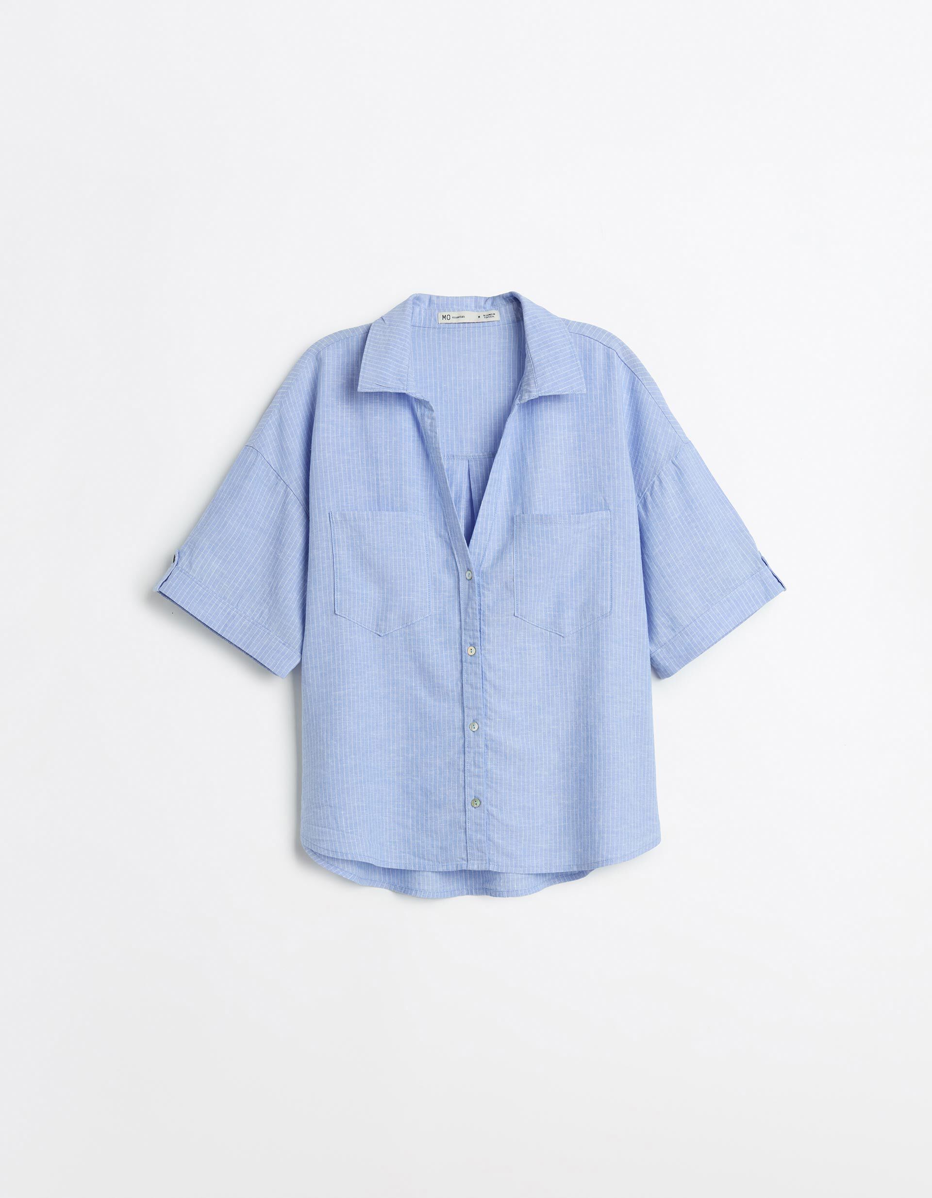 Comprar Online Blusa com Linho, Mulher, Azul
