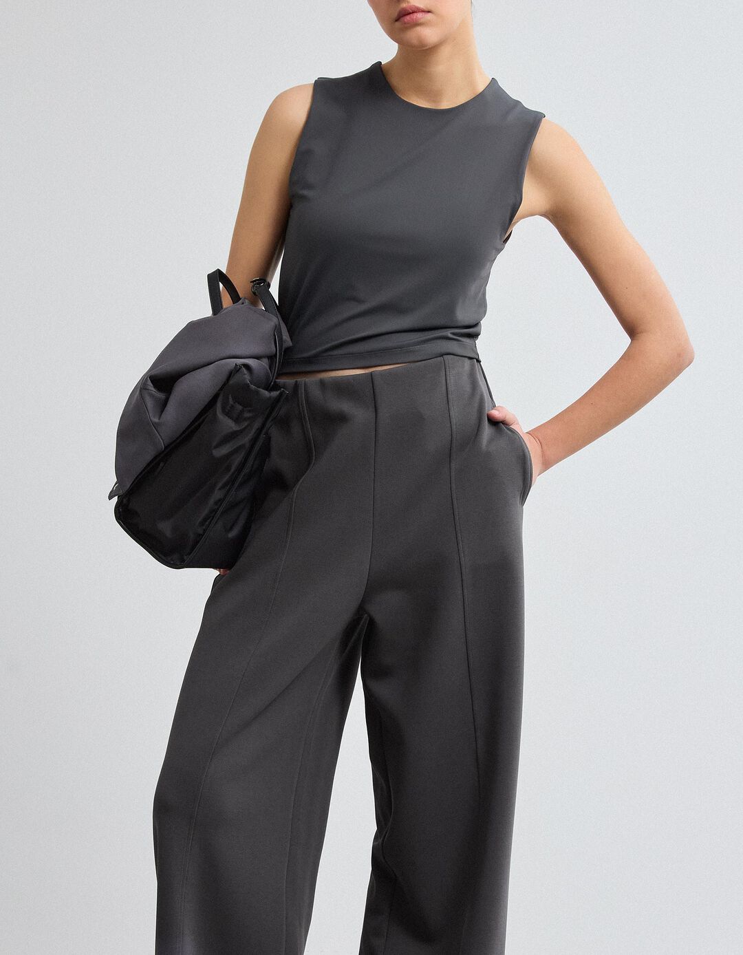 Cal&ccedil;as Piqu&eacute;, Mulher, Cinzento