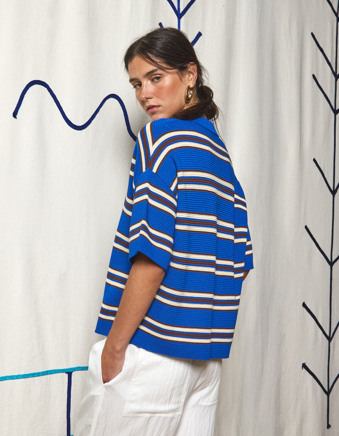Polo de Malha, Mulher, Azul