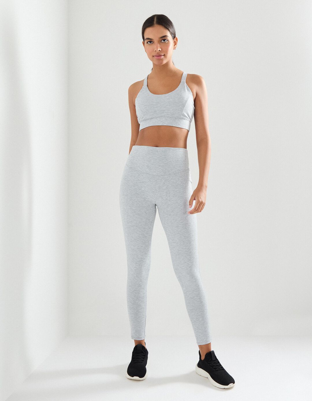 Leggings de Desporto, Mulher, Cinzento
