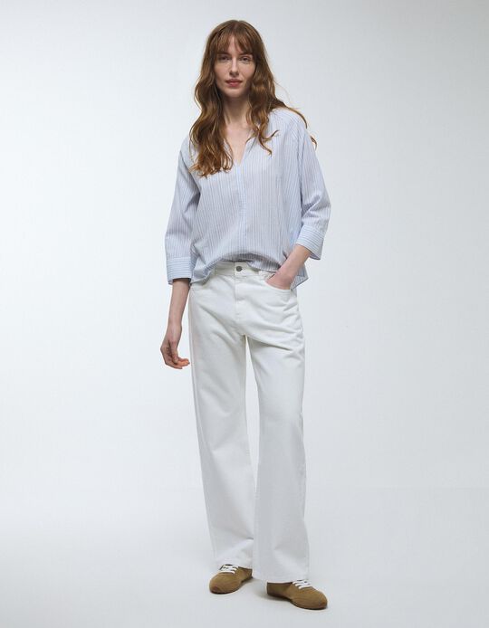 Comprar Online Cal&ccedil;as de Ganga Wide Leg, Mulher, Branco