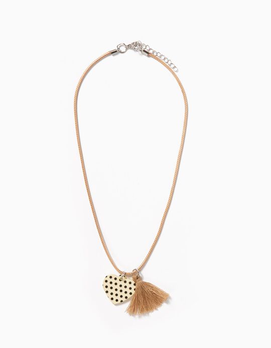 Colar com Cora&ccedil;&atilde;o e Borla