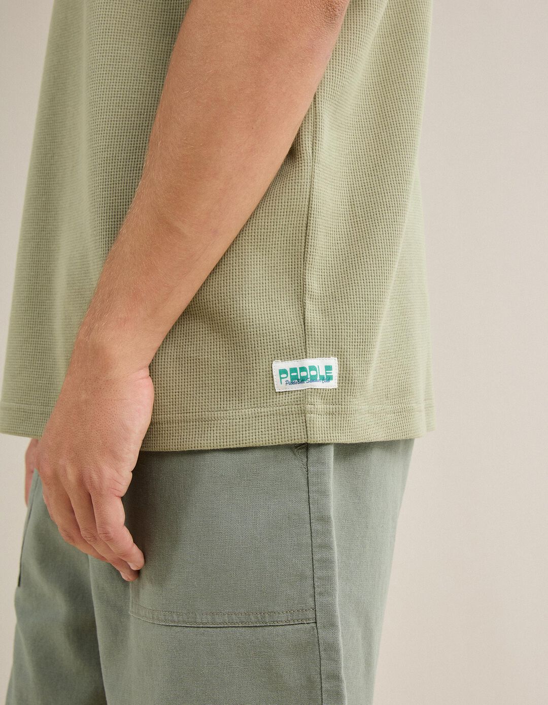 T-shirt Waffle, Homem, Verde