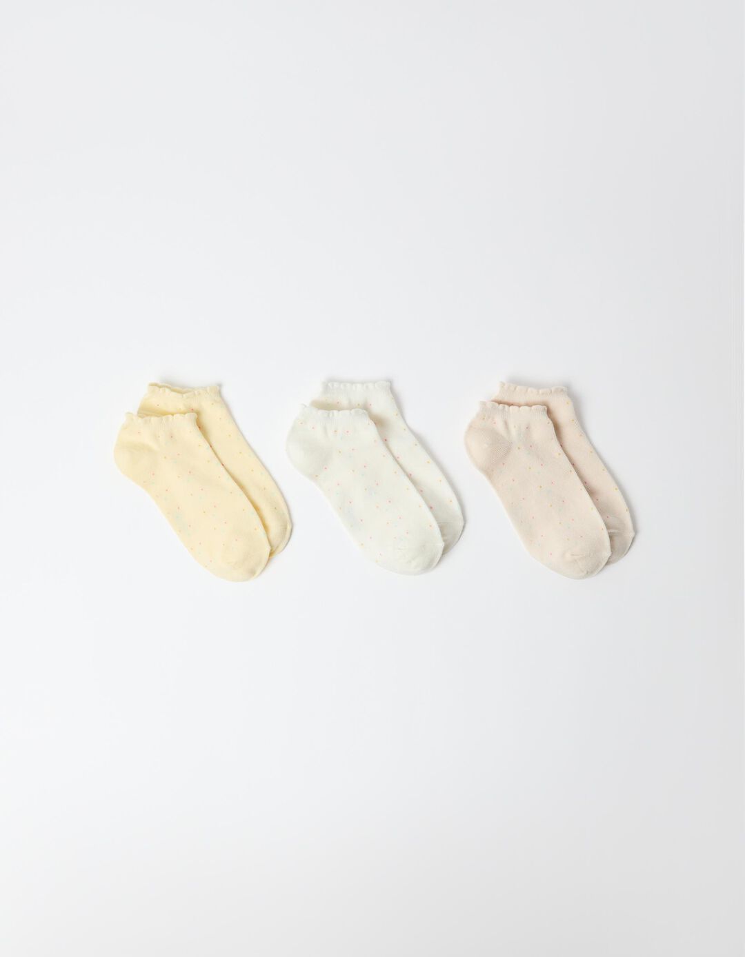 Pack 3 Pares de Meias Tornozelo, Mulher, Amarelo