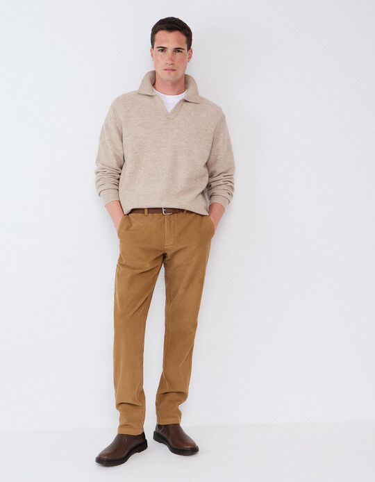 Comprar Online Cal&ccedil;as Chino Slim-Fit, Homem, Castanho Claro