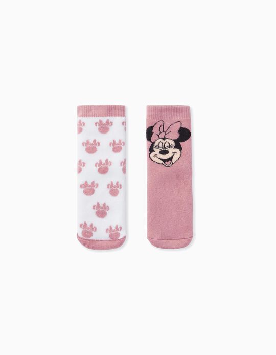 2 Pairs of Non-Slip 'Disney' Socks, Baby Girls, Multicolour