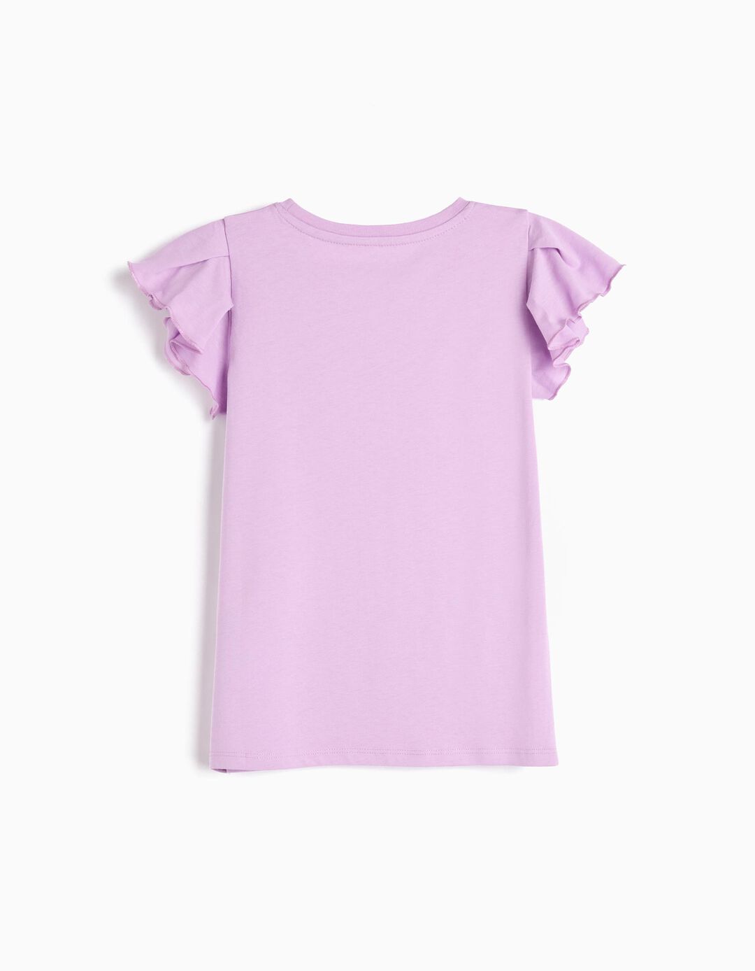 T-shirt Folhos, Menina, Lilás Claro