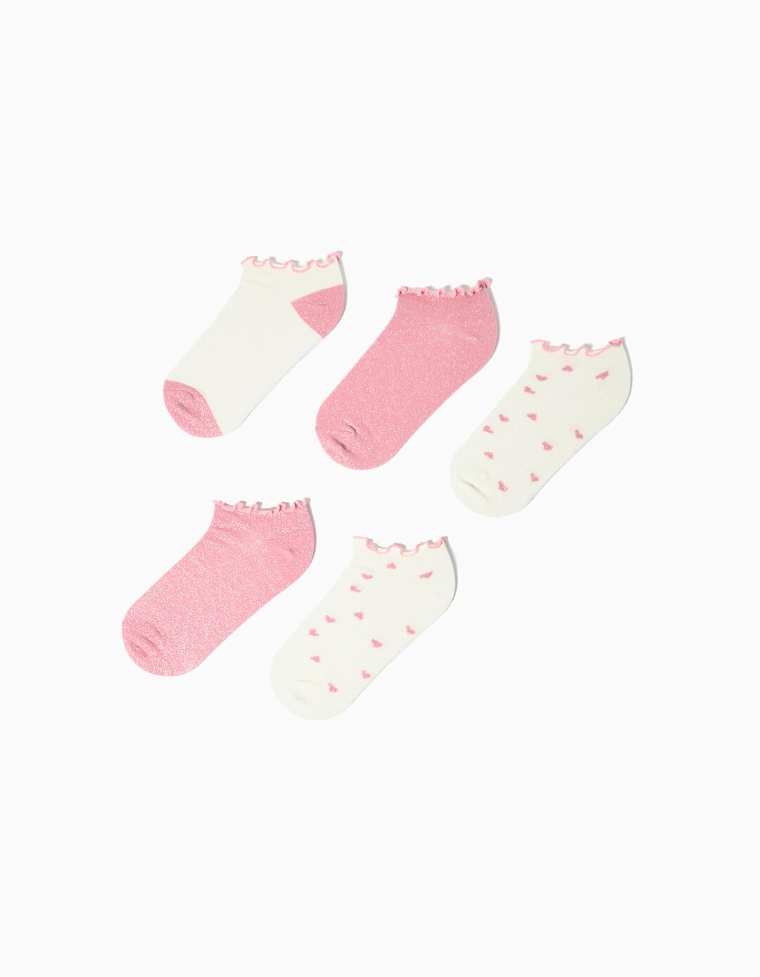Pack 5 Pares de Meias Tornozelo, Menina, Multicor