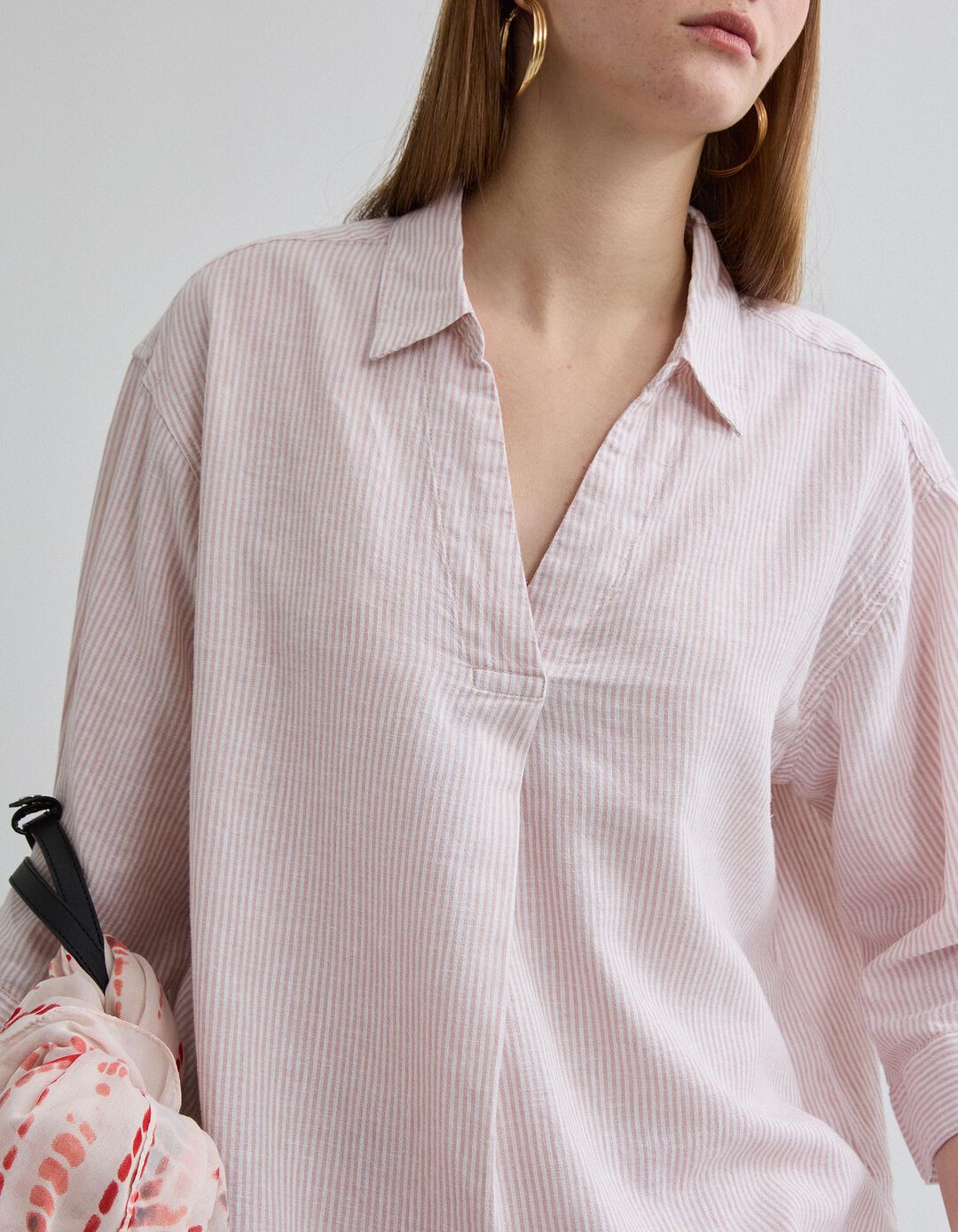 Blusa com Linho, Mulher, Rosa