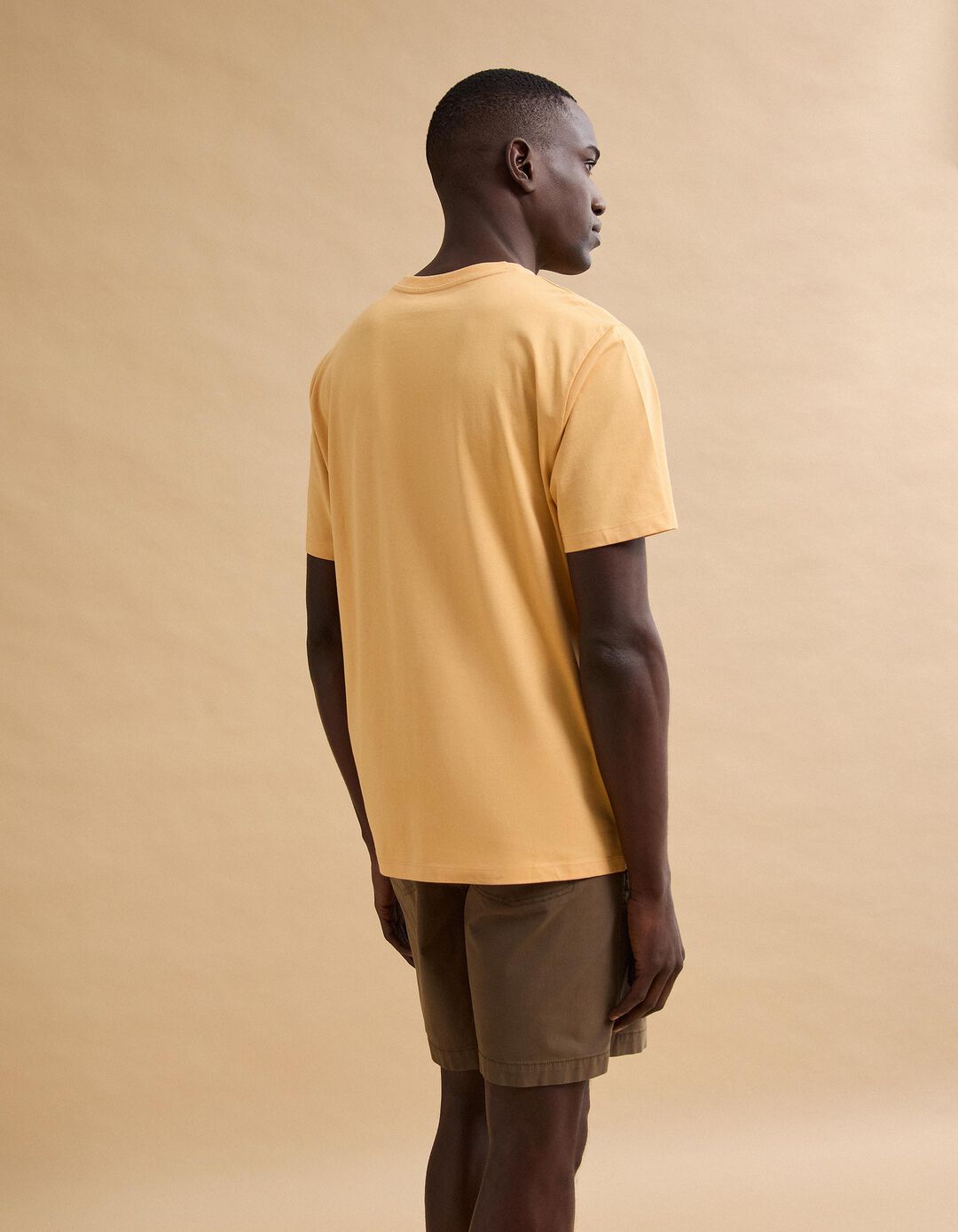 T-shirt Jersey Estampada, Homem, Laranja Claro