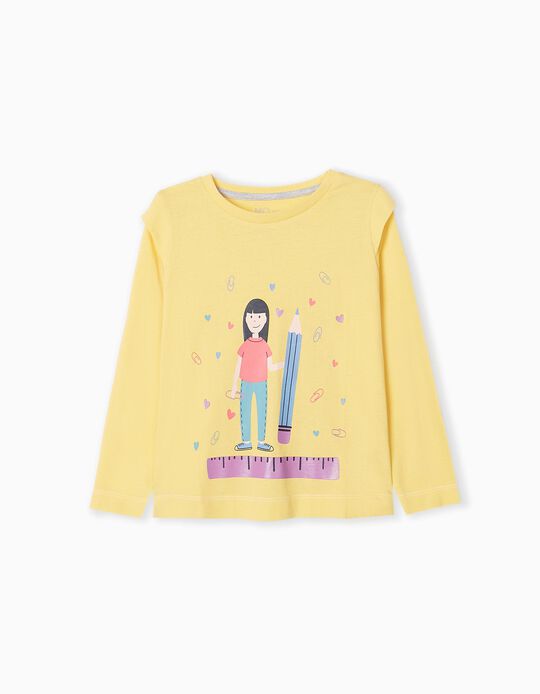 Long Sleeve T-shirt, Girls, Light Yellow