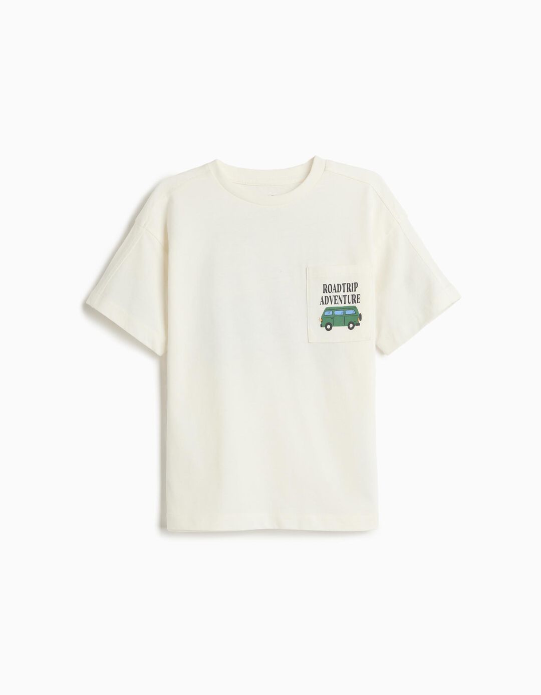 T-shirt com Bolso, Menino, Cru