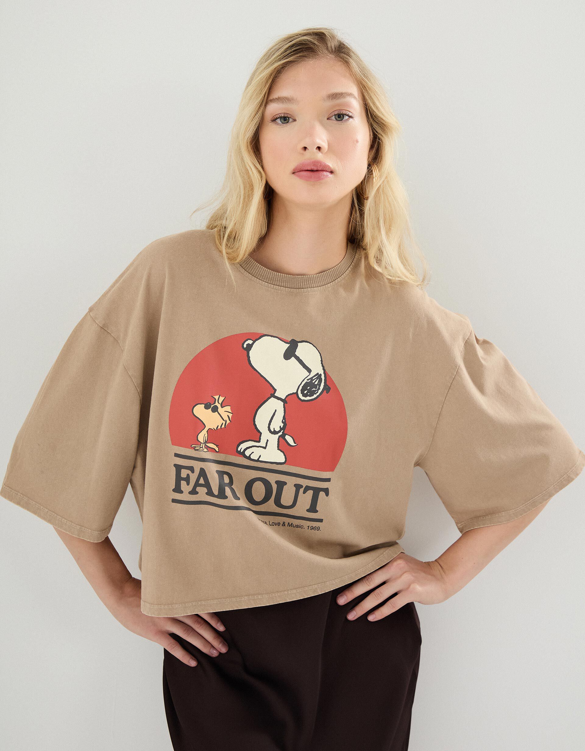 Comprar Online T-shirt 'Snoopy', Mulher, Castanho