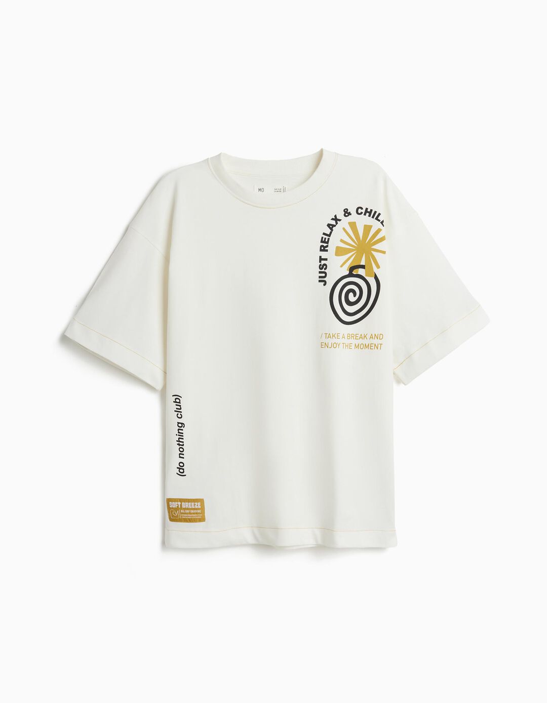 T-shirt 'Loose Fit', Menino, Branco
