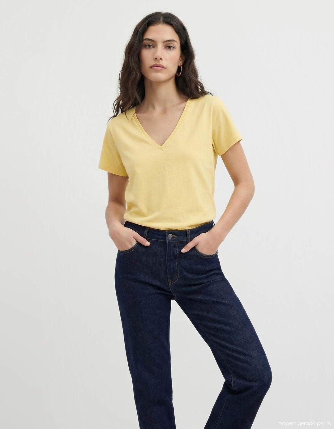 T-shirt, Mulher, Amarelo Claro