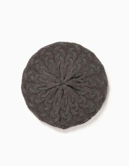 Boina em malha entran&ccedil;ada