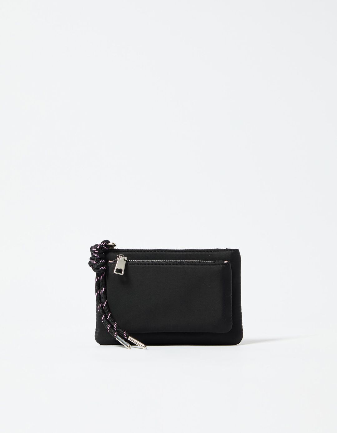 Carteira com Dois Bolsos, Mulher, Preto 