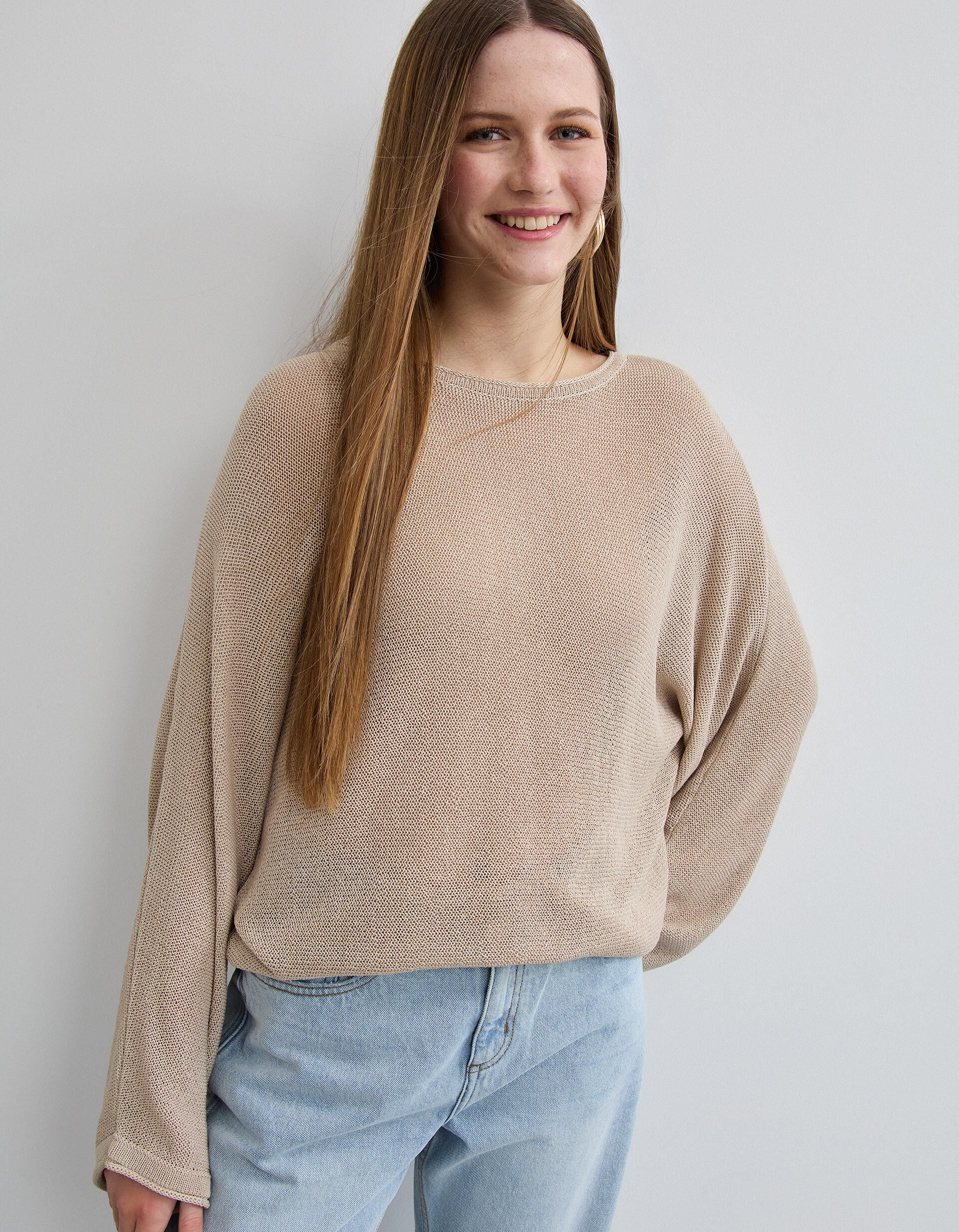 Comprar Online Camisola de Malha, Mulher, Bege Claro