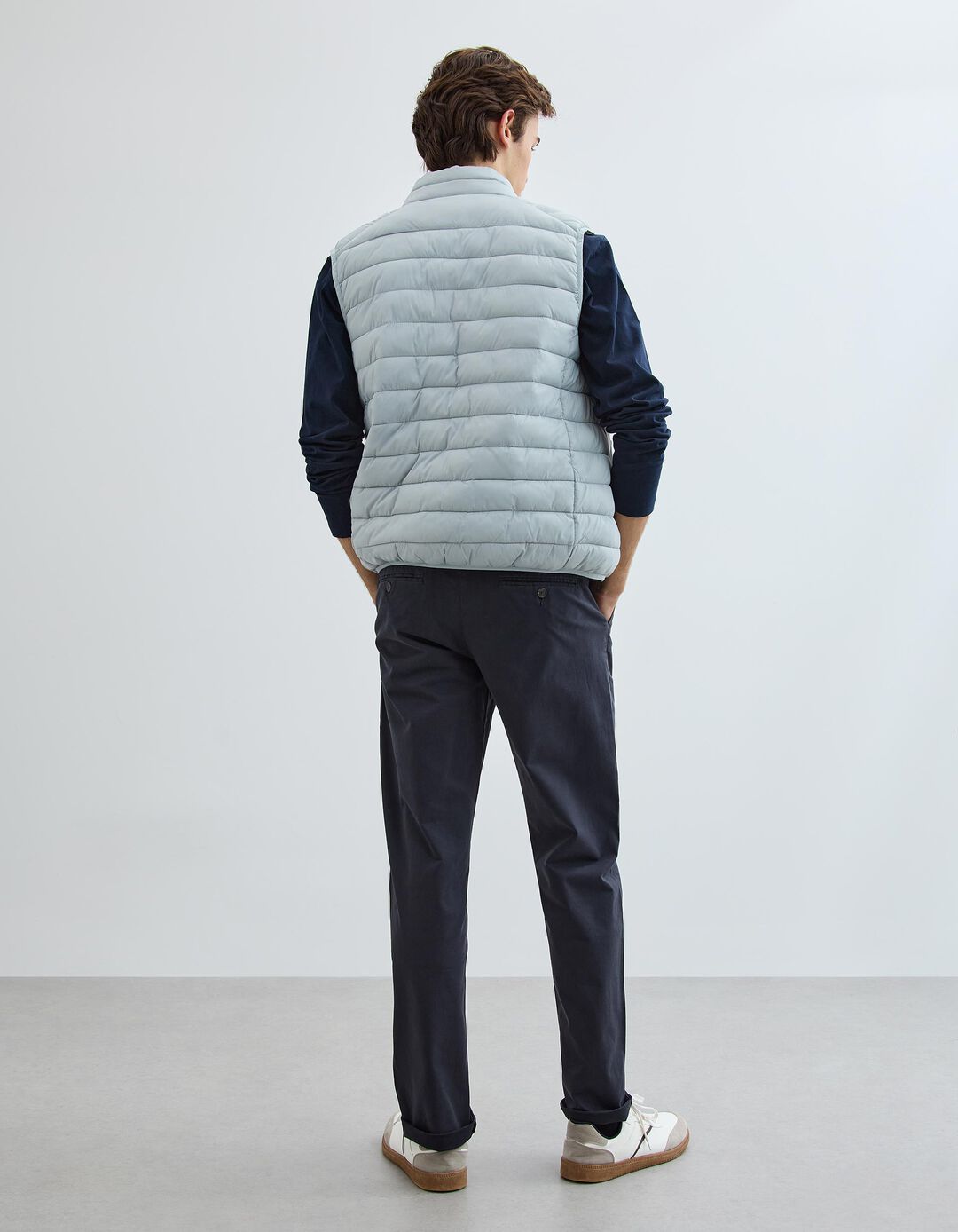 Calças Chino Slim, Homem, Azul Escuro