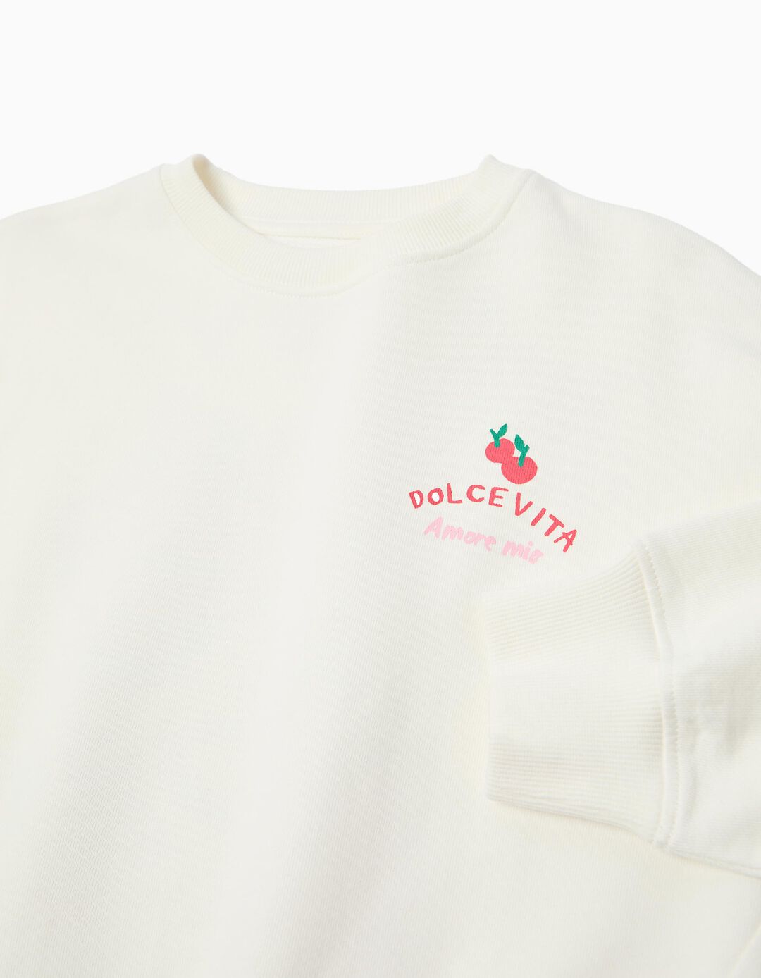 Sweatshirt de Felpa, Menina, Branco