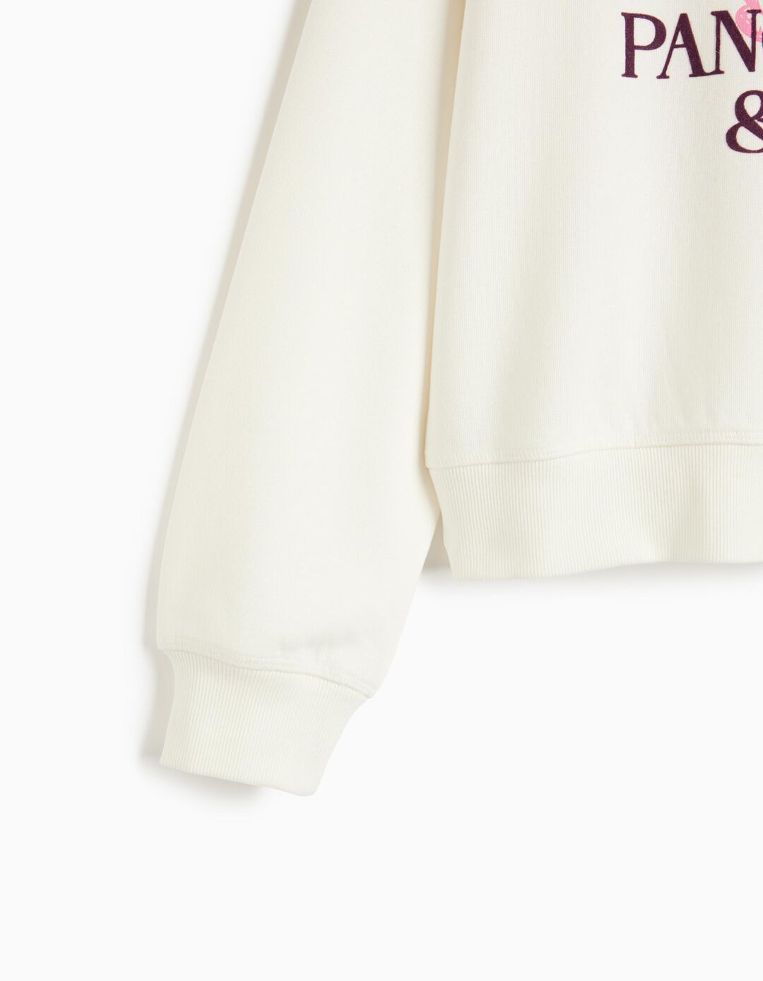 Sweatshirt Estampada, Menina, Branco