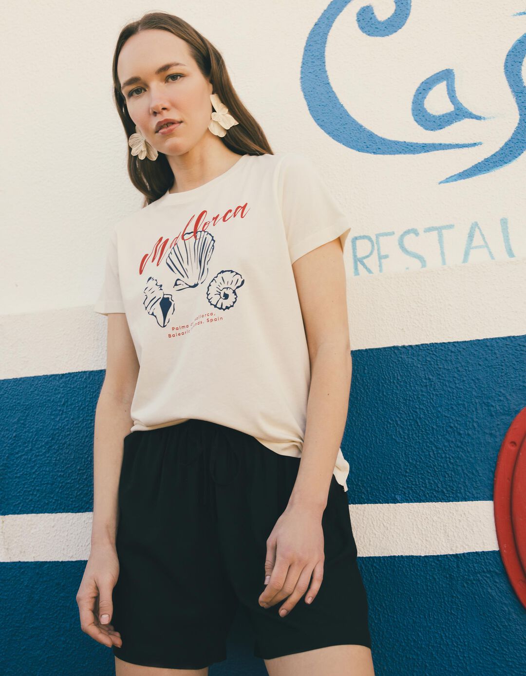 T-shirt Print, Mulher, Bege Claro