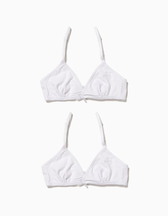 Pack of 2 Bras, White