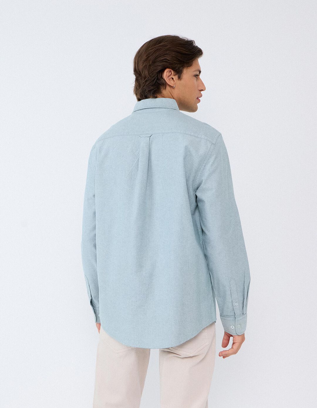 Camisa Oxford, Homem, Verde &Aacute;gua