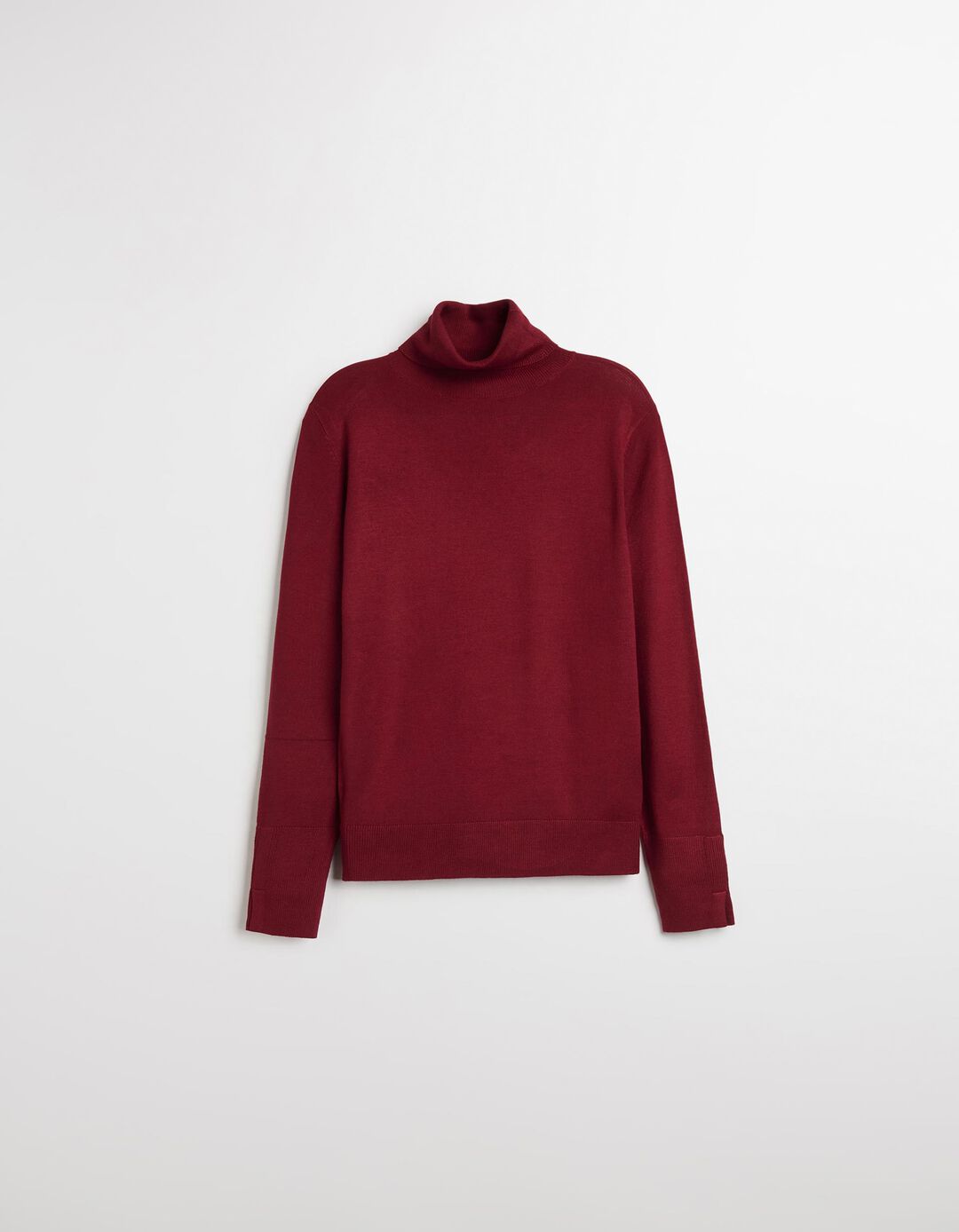 Camisola com Gola Alta, Mulher, Vermelho Escuro