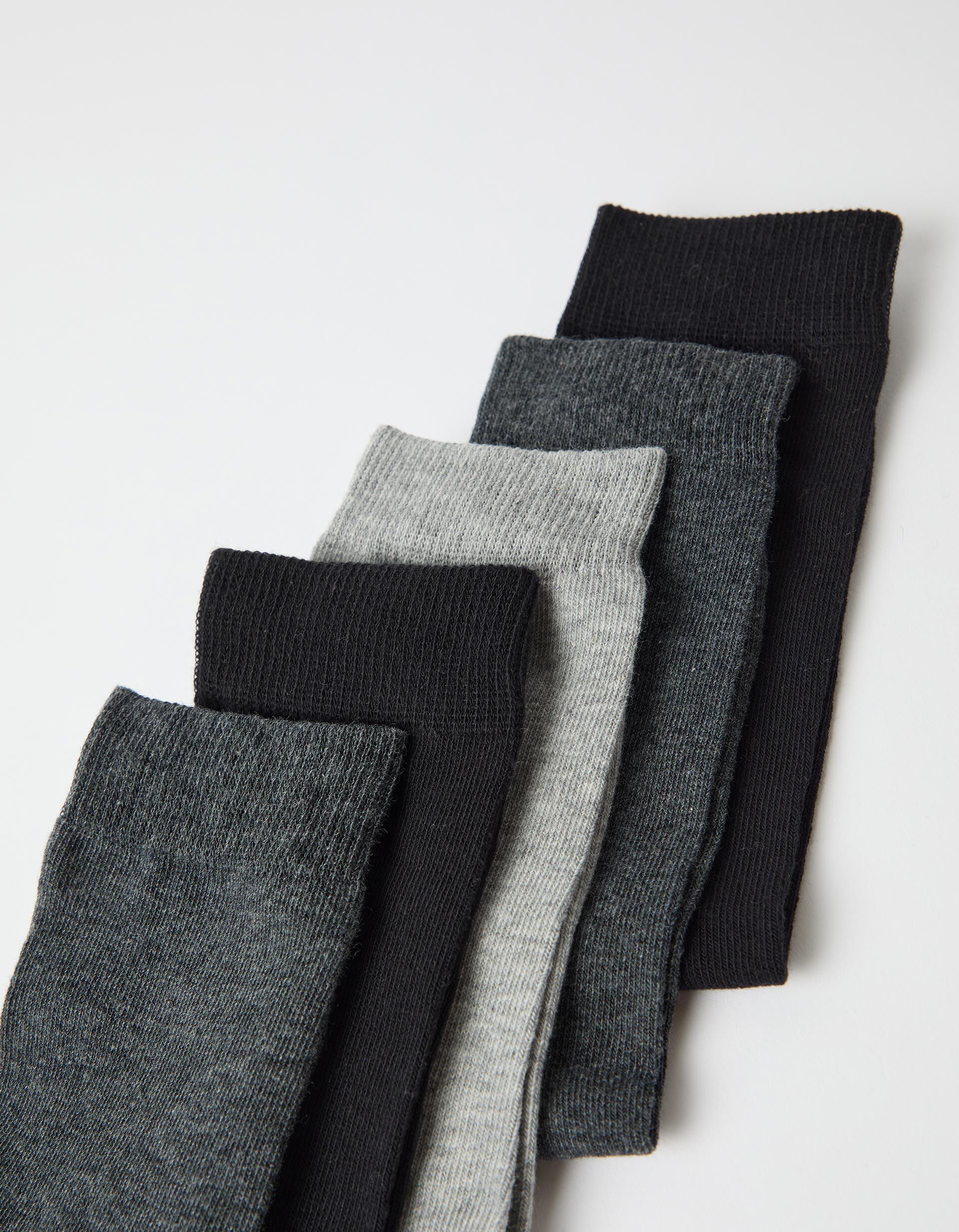 Comprar Online Pack 5 Pares de Meias Lisas, Homem, Cinzento Escuro