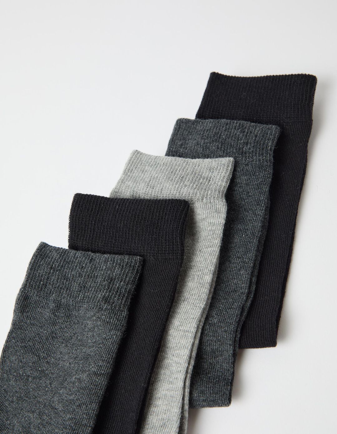 Pack 5 Pares de Meias Lisas, Homem, Cinzento Escuro