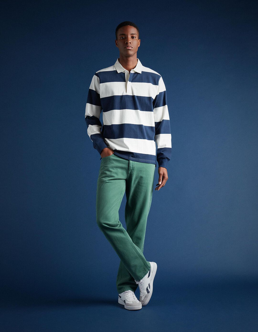 Denim Trousers, Men, Green