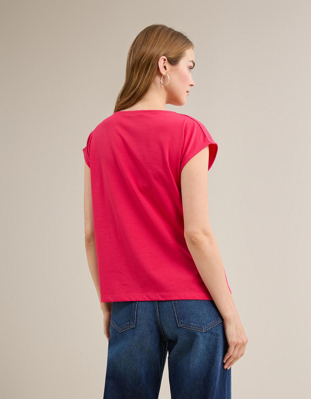 T-shirt, Mulher, Rosa Escuro